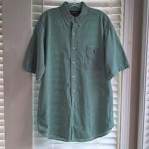 Ralph Lauren Golf Men's green & white gingham button front size XL shirt